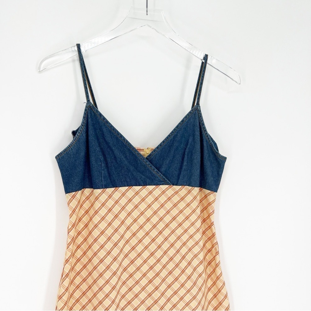 Aqua Blues Vintage Y2K Plaid Denim‎ Mini Dress M - Picture 4 of 6